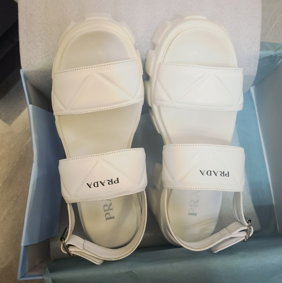 Prada White rubber sandals eu38 - Picture 1 of 4